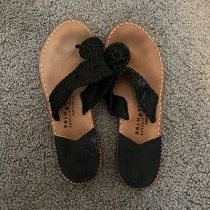 Black leather sandals